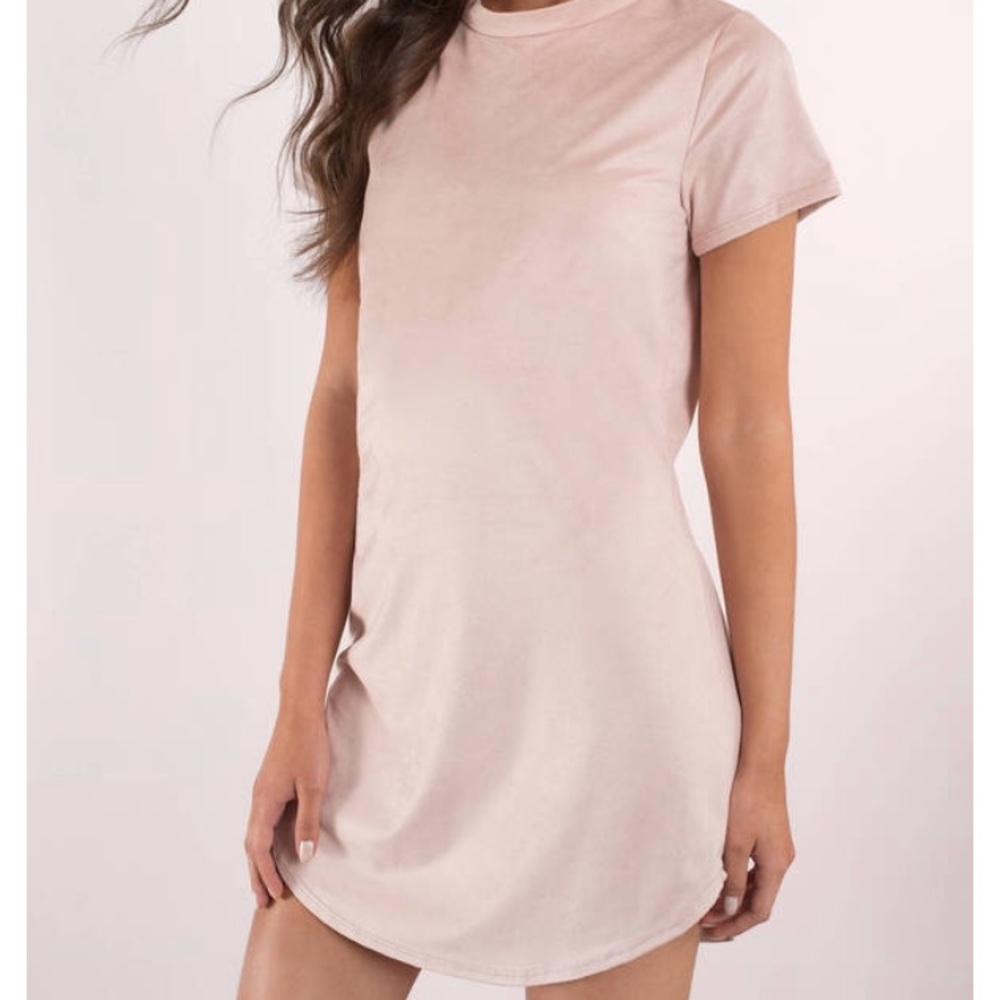 Faux Sued T-shirt Dress